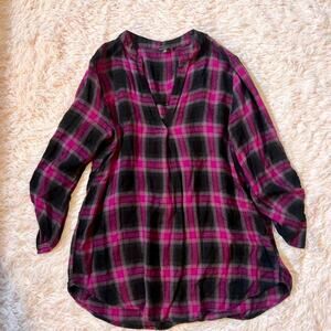 Staccato Plaid Whimsygoth Dark Fairy Grunge Indie Punk Skater Gothic Blouse